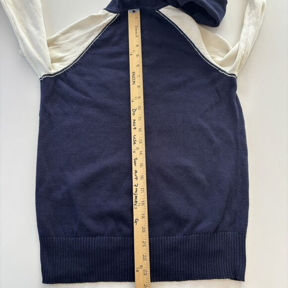 Vintage Tommy Hilfiger Women’s XS Full Zip Sweater Hood Navy/Ivory 2000’s - Picture 6 of 9